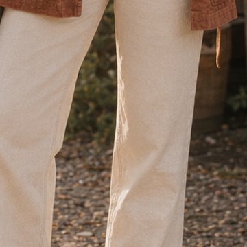Cream straight jeans