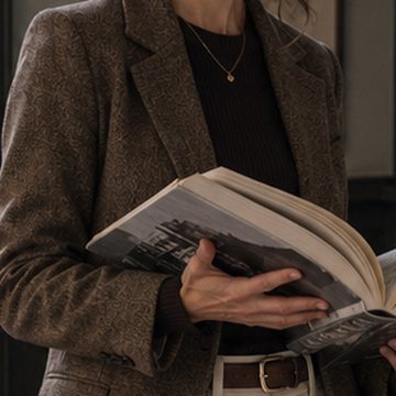 Herringbone tweed blazer