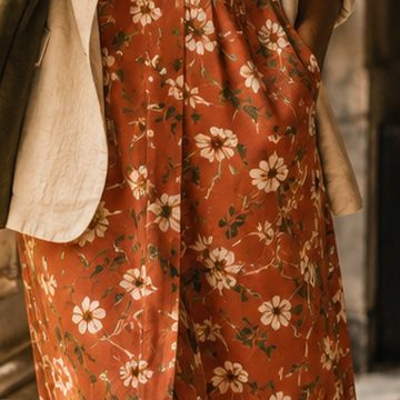 Terracotta wrap midi dress